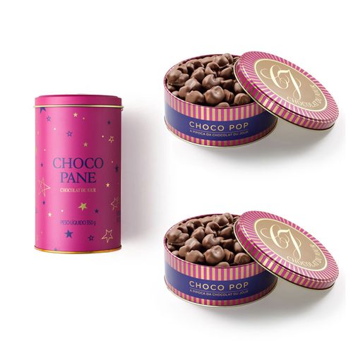 Trio Choco Pop e Choco Pane